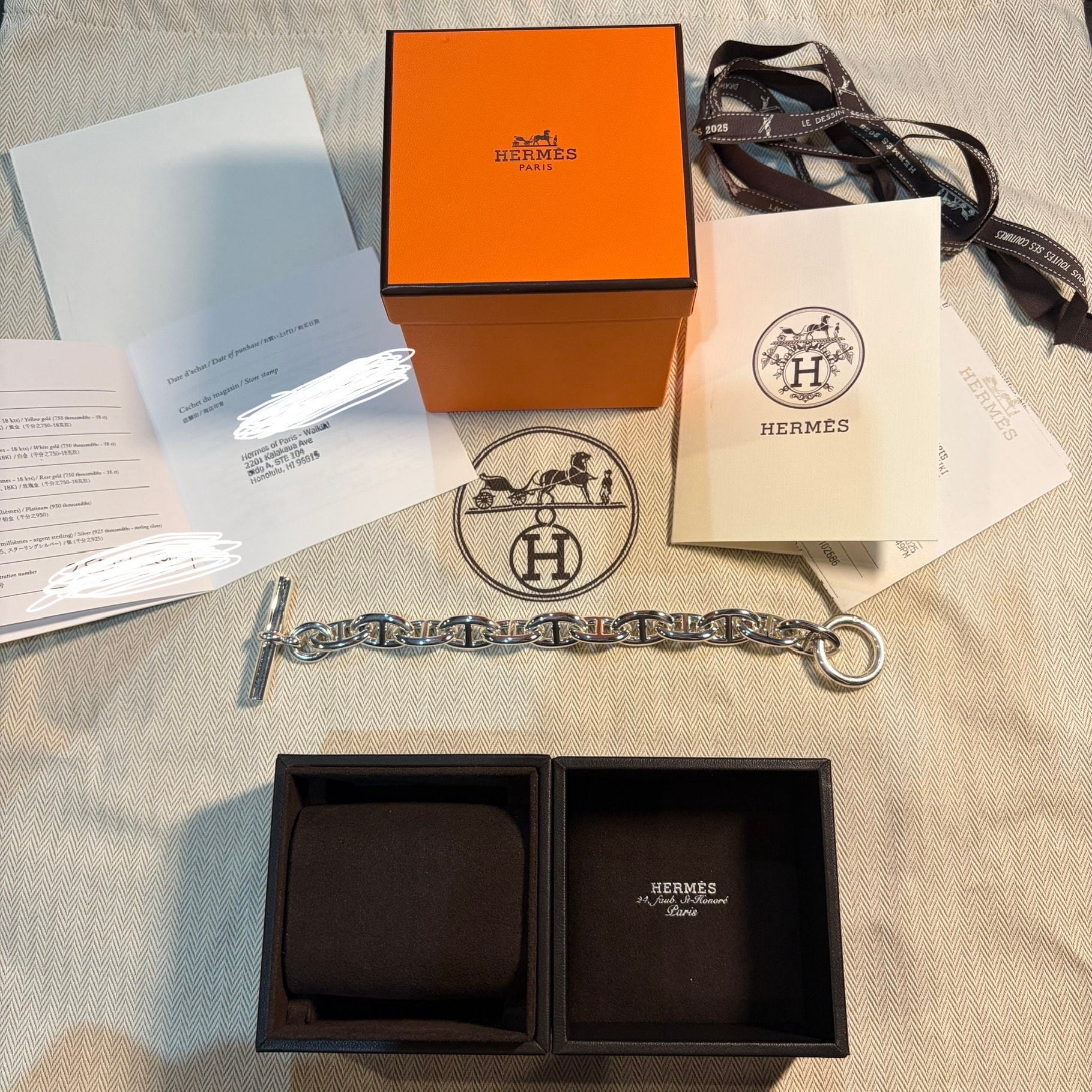 Hermes Chaine D'ancre TGM Bracelet "Silver"