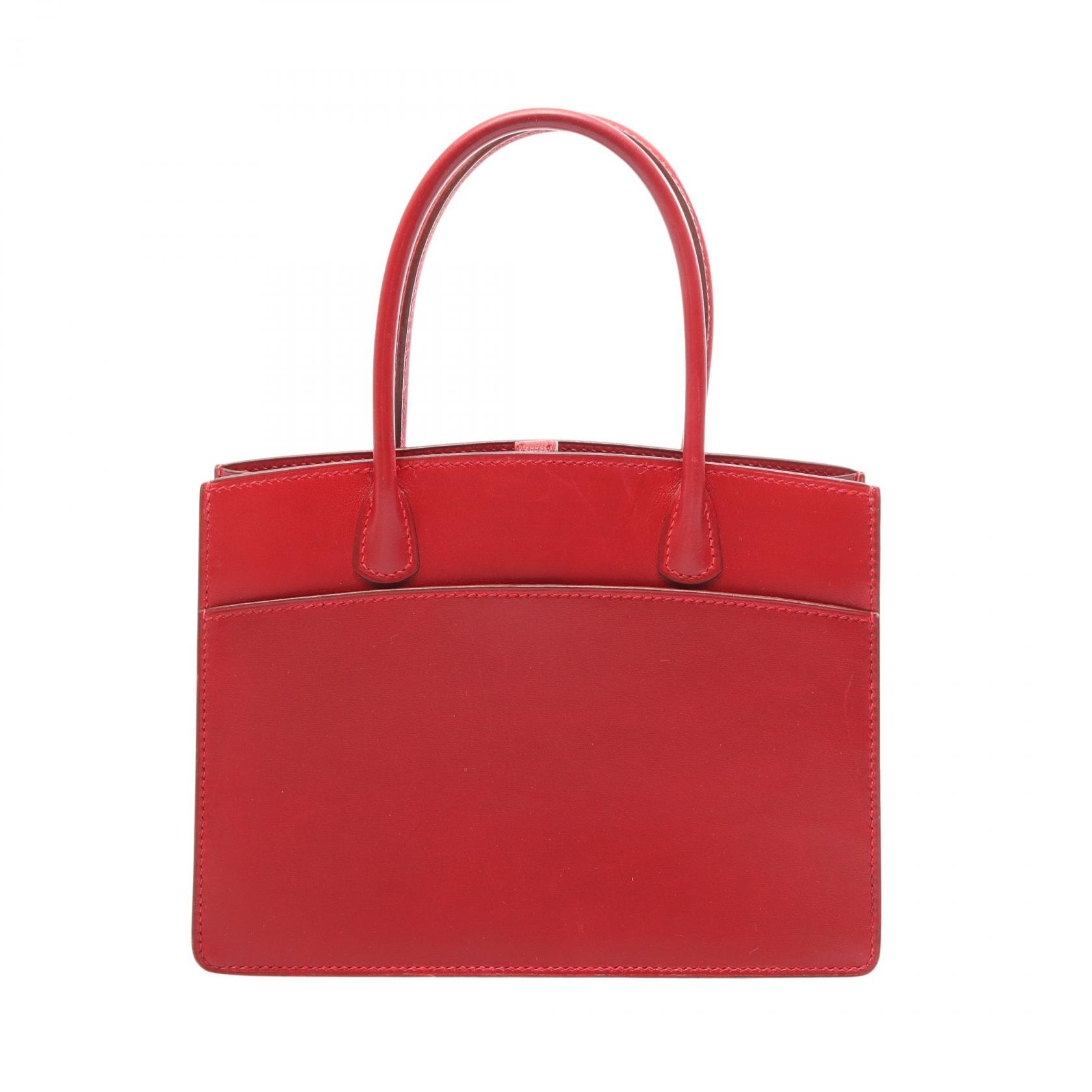 エルメス HERMES ホワイトバスTPM ルージュヴィフ ハンドバッグ バッグ カーフ(牛革) ボックスカーフ ルージュヴィフ □F刻印(2002年製造) レディース レッド系 【中古】