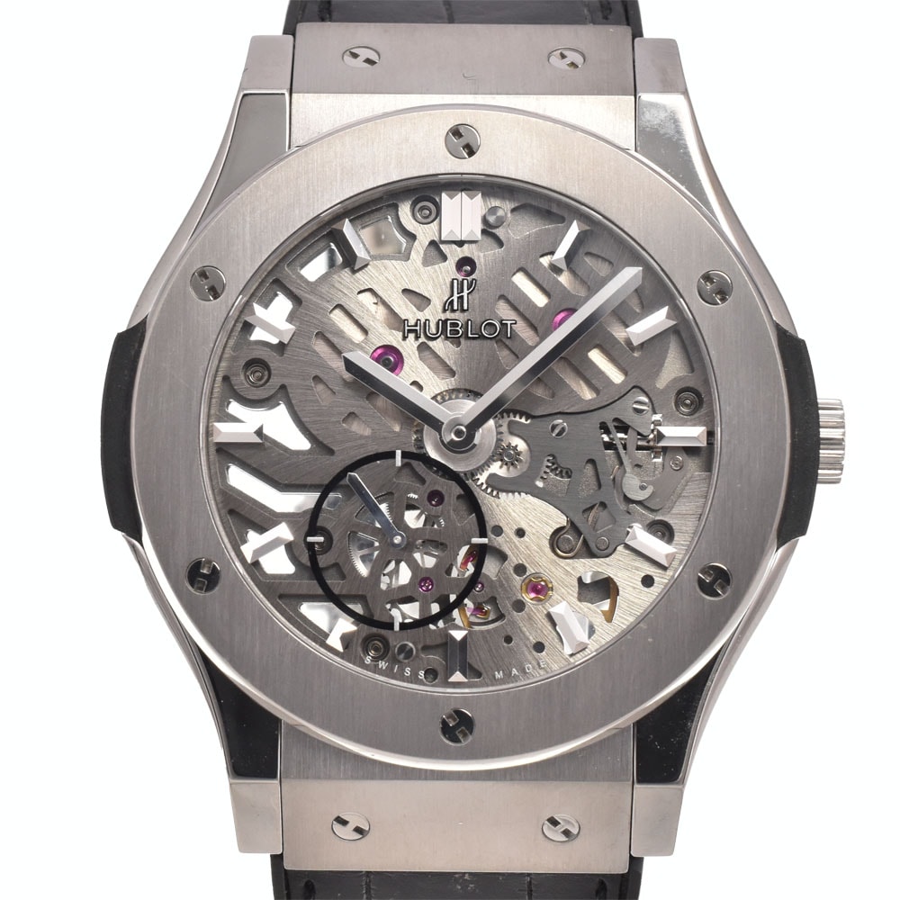 ウブロ HUBLOT 545.NX.0170.LR クラシック・フュージョン クラシコ ウルトラシン スケルトン 手巻き メンズ 美品 B#146193