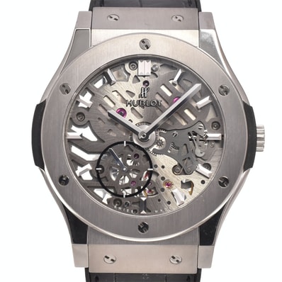 ウブロ HUBLOT 545.NX.0170.LR クラシック・フュージョン クラシコ ウルトラシン スケルトン 手巻き メンズ 美品 B#146193