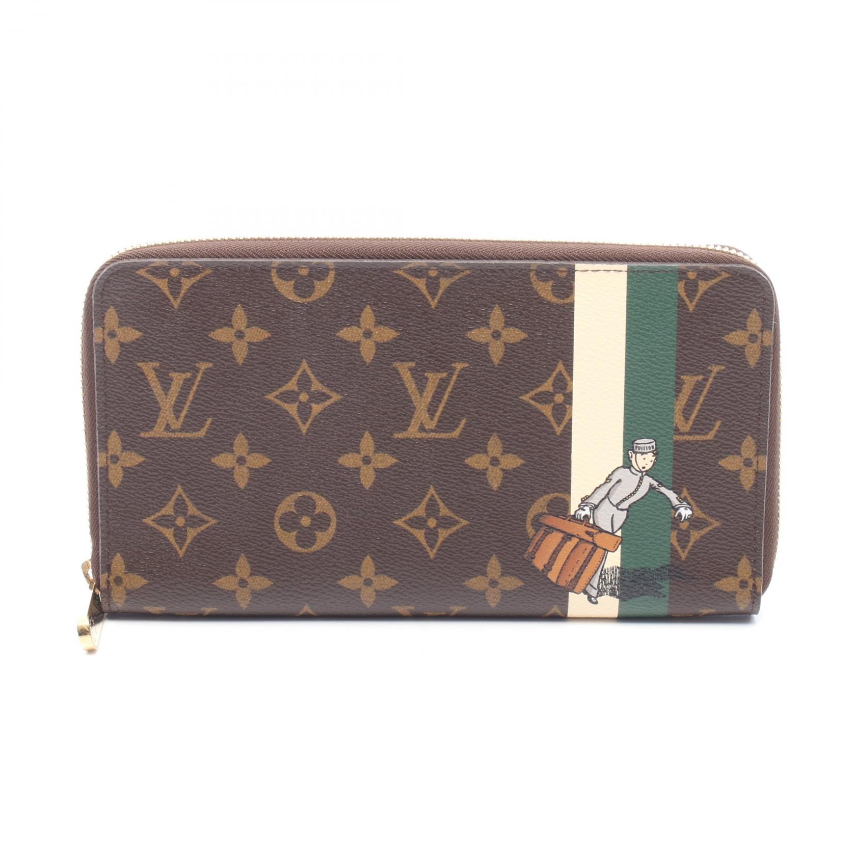 ルイ・ヴィトン LOUIS VUITTON ジッピーオーガナイザー ラウンド長財布 財布 キャンバス PVC モノグラム レディース ブラウン系 / マルチカラー M60035 【中古】