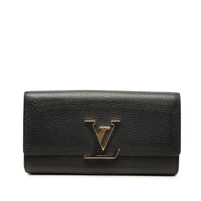 ルイ ヴィトン ポルト フォイユ カプシーヌ 長財布 M61248 ノワール ブラック トリヨンレザー レディース LOUIS VUITTON 【中古】