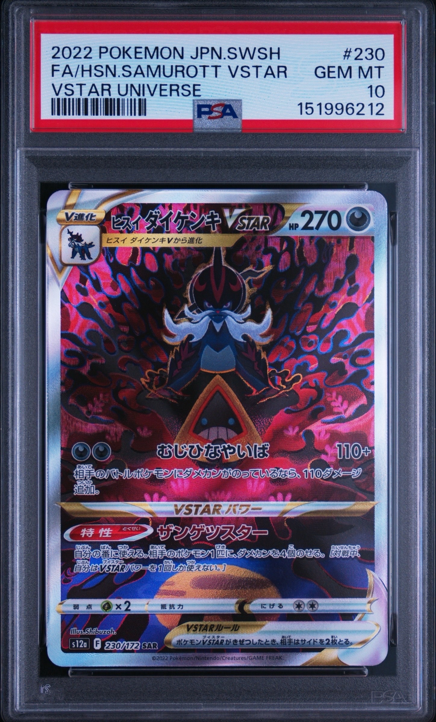 ヒスイダイケンキVSTAR SAR[s12a 230/172](ハイクラスパック「VSTAR