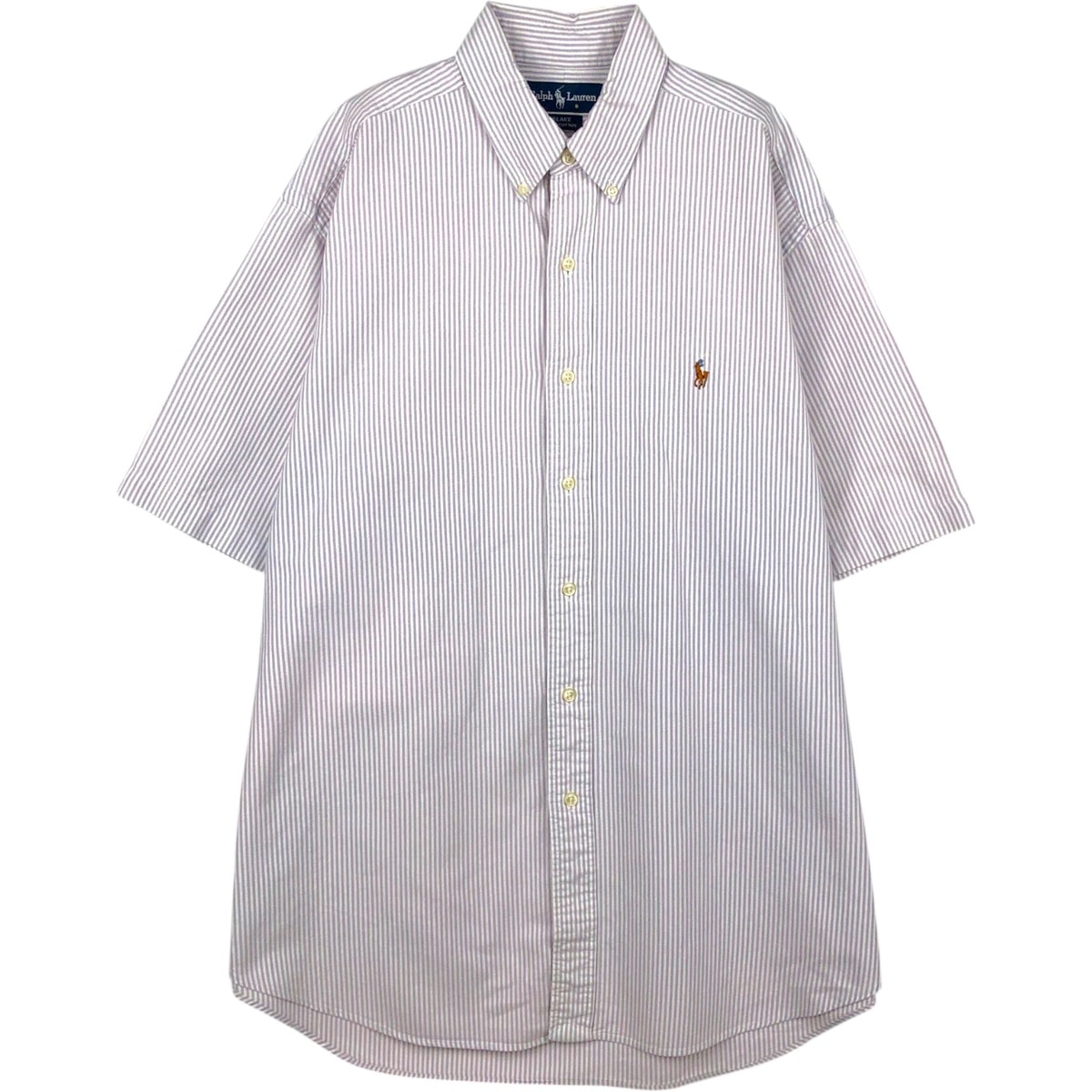 古着 ラルフローレン Ralph Lauren BLAKE 半袖 ボタンダウン ストライプシャツ メンズL相当/eaa653058