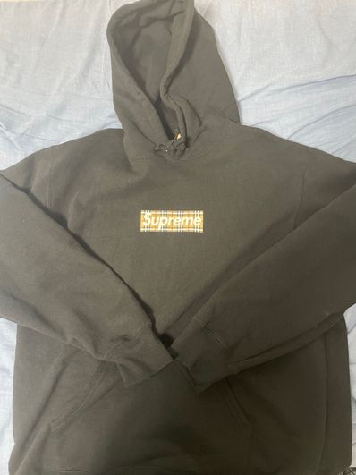 Supreme / Burberry Box Logo Hooded Sweatshirt "Black"
