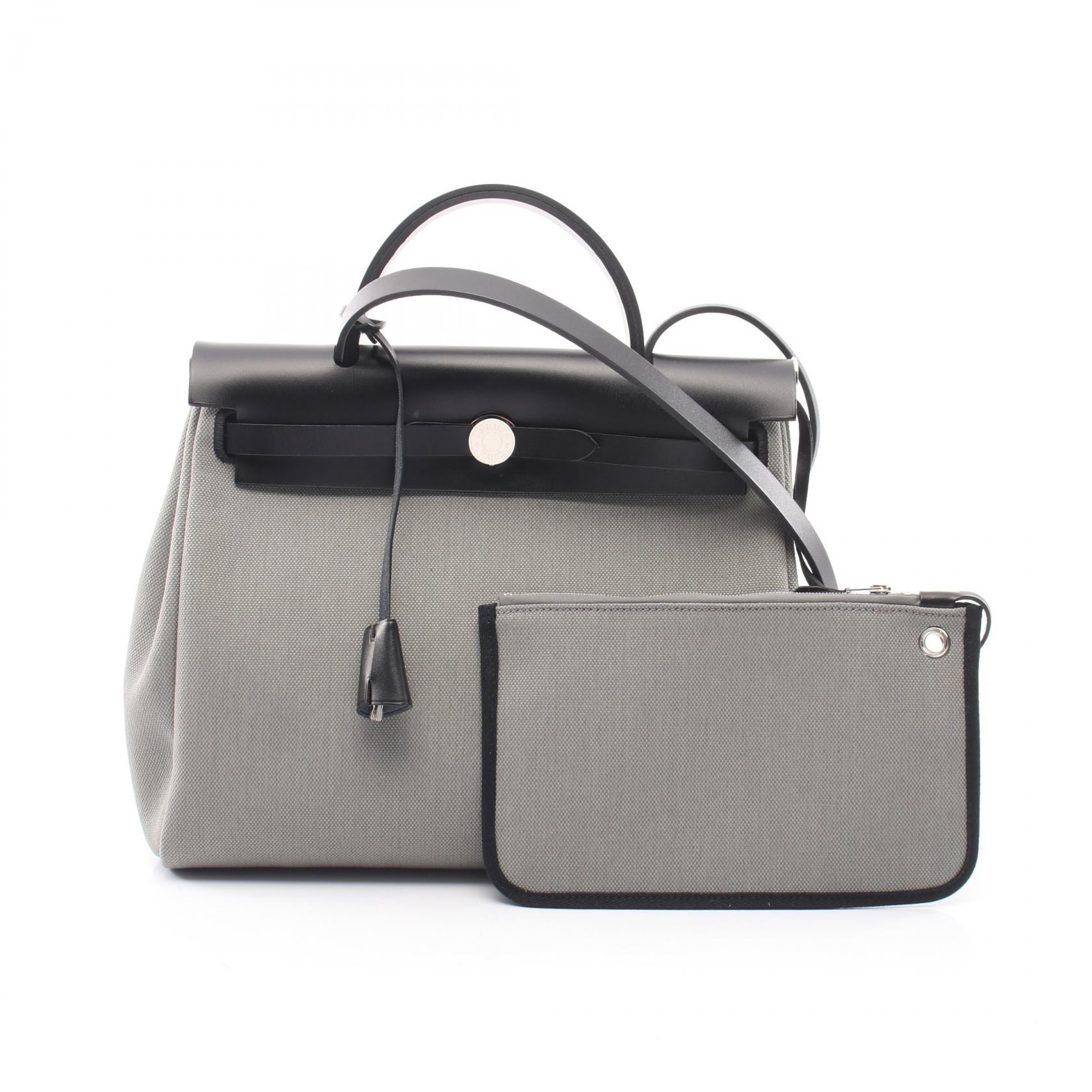 エルメス HERMES エールバッグジップPM 2WAY ハンドバッグ バッグ トワルアッシュ / ヴァッシュハンター トワルアッシュ K刻印(2025年製造) レディース グレー系 / ブラック系 【中古】