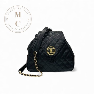 シャネル CHANEL バッグ バックパック リュック ブラック ゴールド マトラッセ ココマーク ターンロック