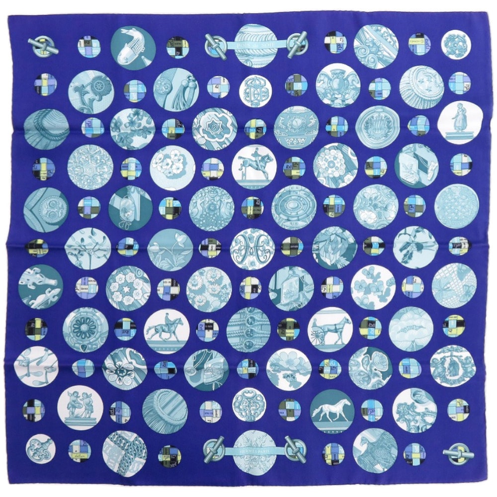 エルメス ポワ ド ソワ Pois de Soie カレH65