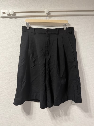 COMME des GARCONS HOMME PLUS Medium Polyester Gabardine Garment Treated Shorts "Black"