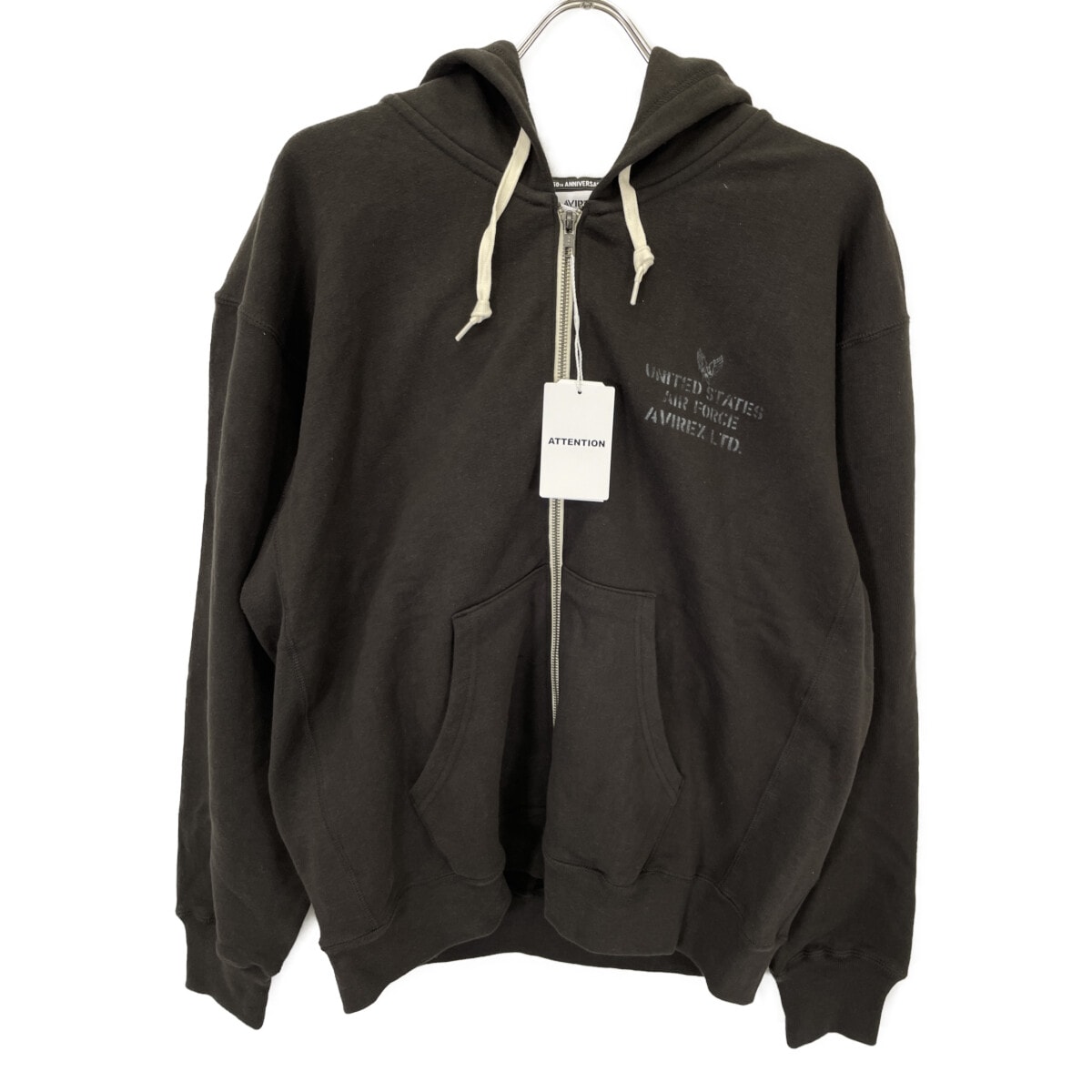 アヴィレックス 25AW 783-5231008 ブラック ヴィンテージ ジップアップ フーディ XL