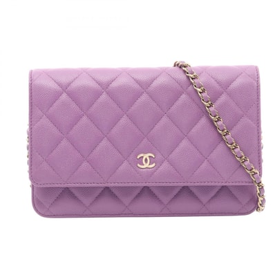 シャネル CHANEL マトラッセ ショルダーバッグ バッグ キャビアスキン(グレインドカーフ) レディース パープル系 AP0250 【中古】