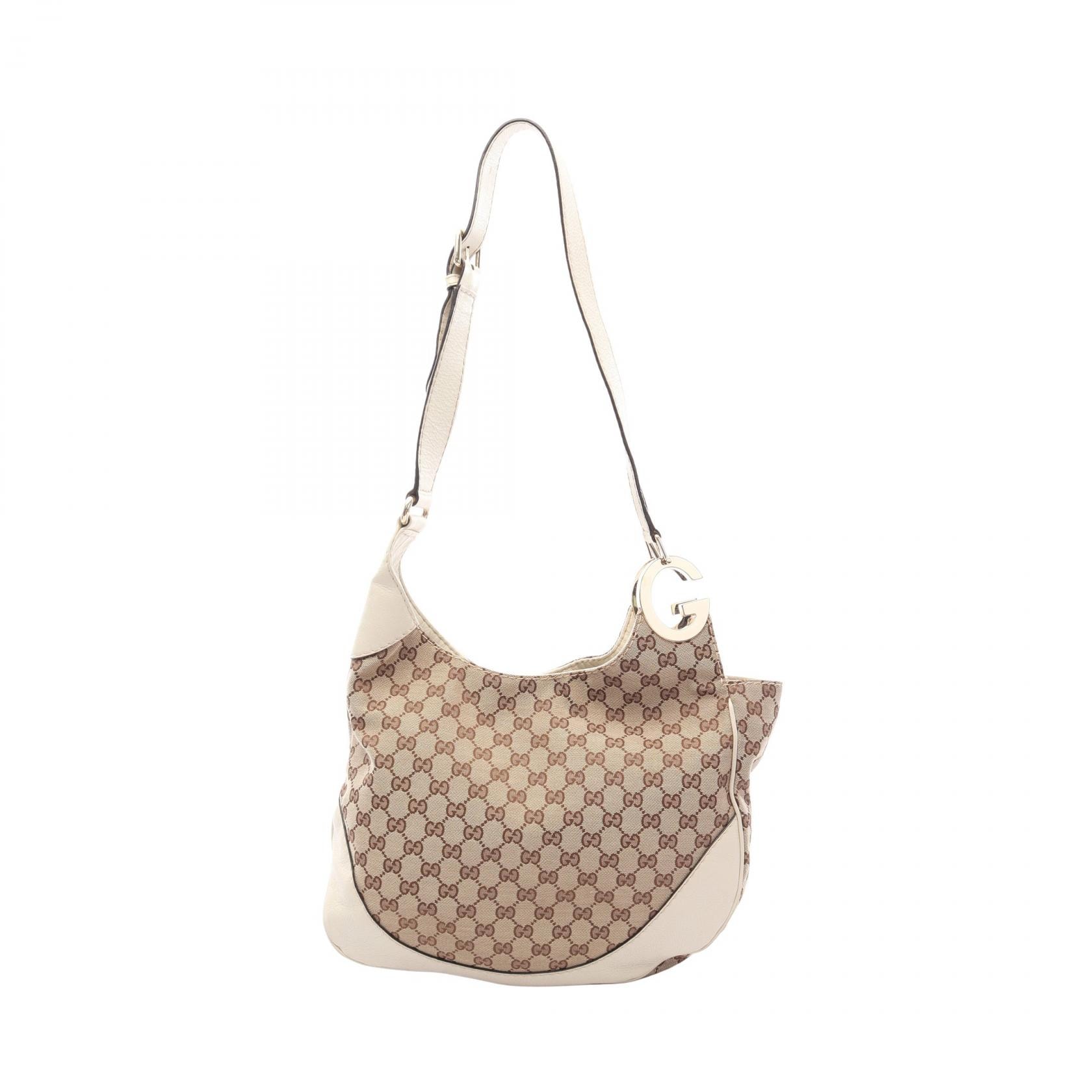 グッチ GUCCI シャーロット GGキャンバス ショルダーバッグ バッグ キャンバス レザー レディース ベージュ系 / アイボリー系 203503 【中古】