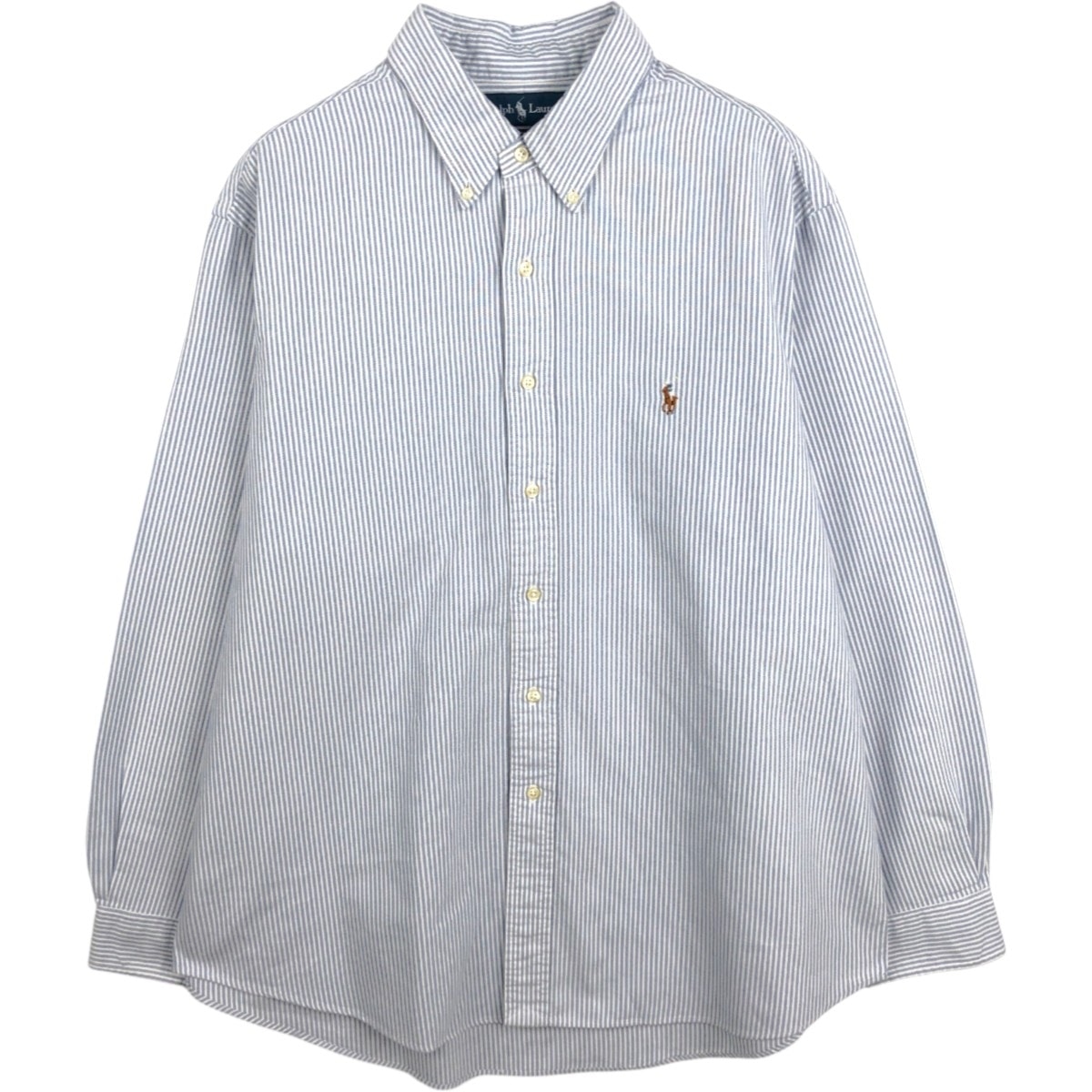 古着 ラルフローレン Ralph Lauren CUSTOM FIT 長袖 ボタンダウンストライプシャツ メンズXL相当/eaa678049
