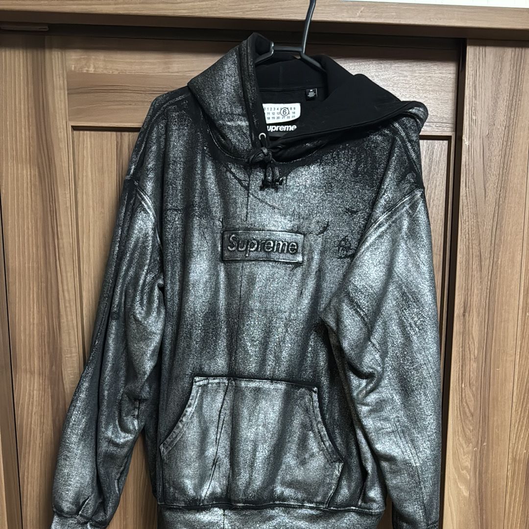 Supreme x MM6 Maison Margiela Foil Box Logo Hooded Sweatshirt "Black"