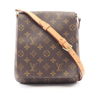 ルイ・ヴィトン LOUIS VUITTON ミュゼットサルサ ショートストラップ モノグラム ショルダーバッグ バッグ PVCコーティングキャンバス レザー モノグラム レディース ブラウン系 M51258 【中古】