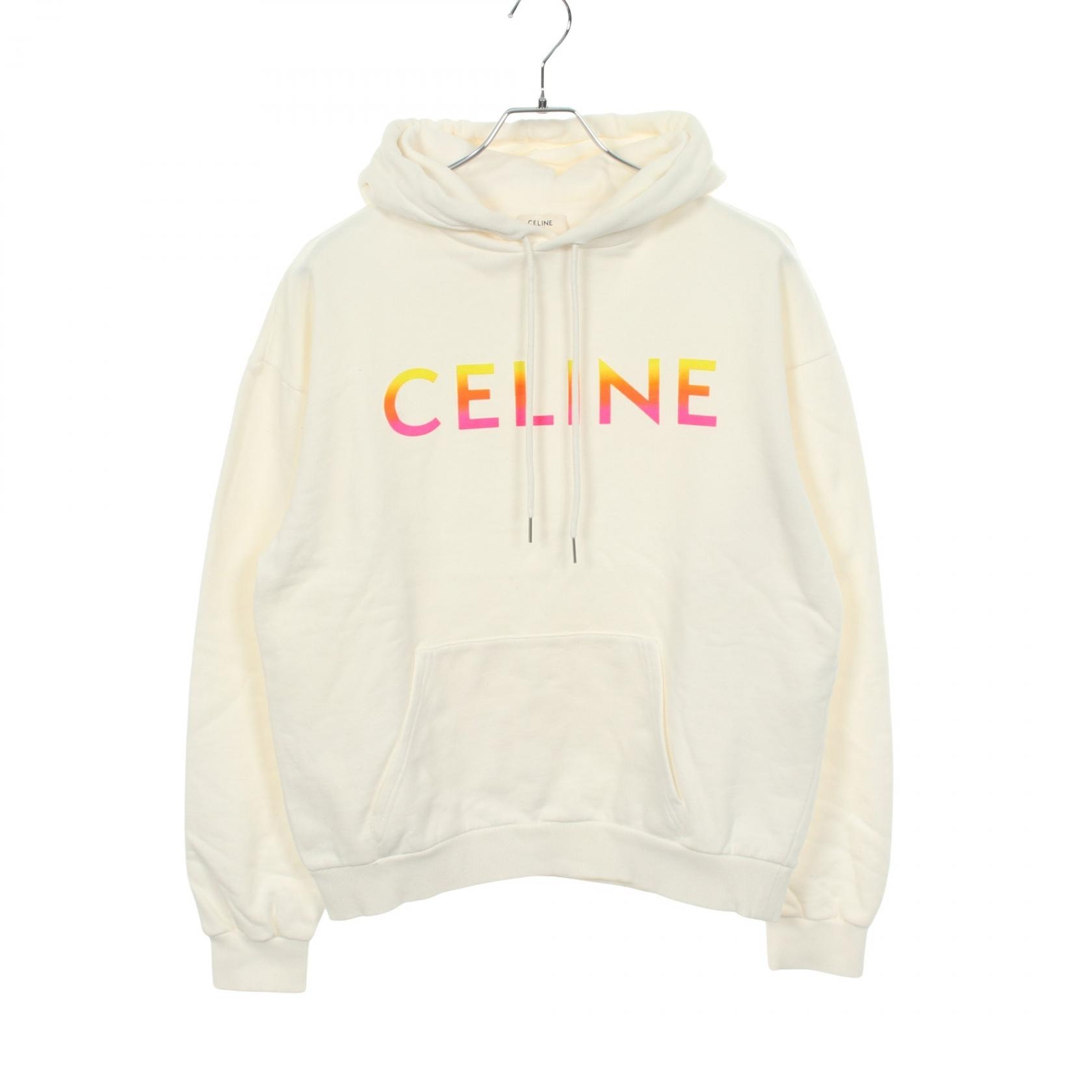 セリーヌ CELINE パーカー 衣料品 トップス コットン メンズ ホワイト系 【中古】