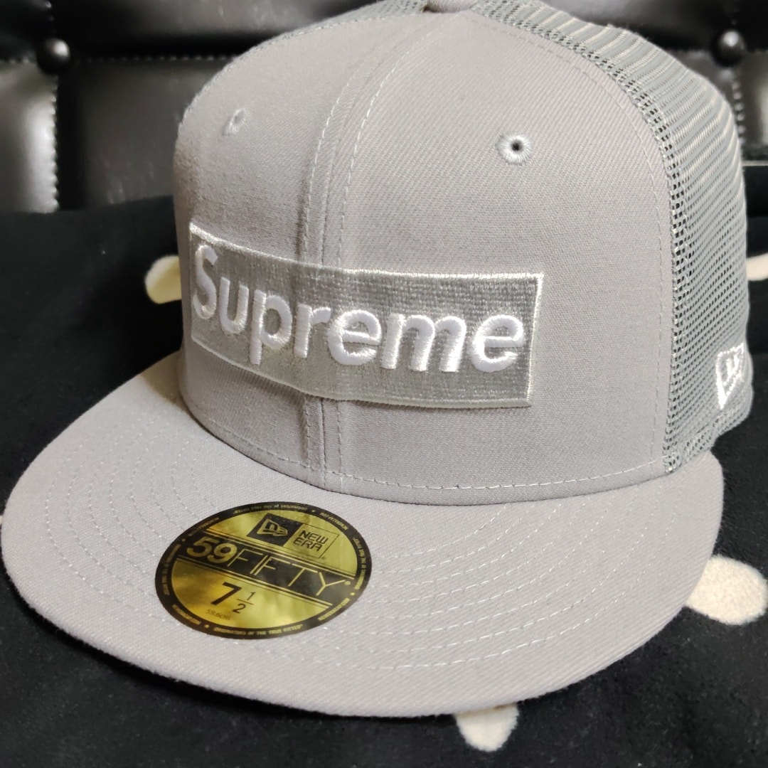 Supreme Box Logo Mesh Back New Era "Grey" (24SS)