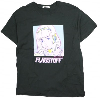 F-LAGSTUF-F FLAGSTUFF フラグスタッフ 夢現少女 Tシャツ 18SS-FS-51 L BLACK 半袖 トップス g13695