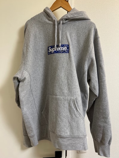 Supreme Bandana Box Logo Hooded Sweatshirt "Grey"
