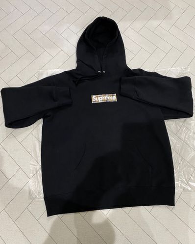 Supreme / Burberry Box Logo Hooded Sweatshirt "Black"