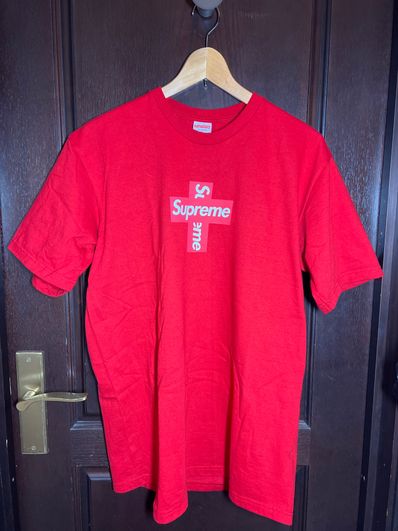 Supreme Cross Box Logo Tee "Red"