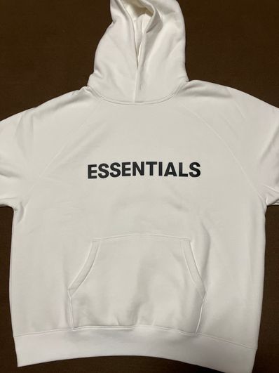 FEAR OF GOD ESSENTIALS 3D Silicon Applique Pullover Hoodie "White"