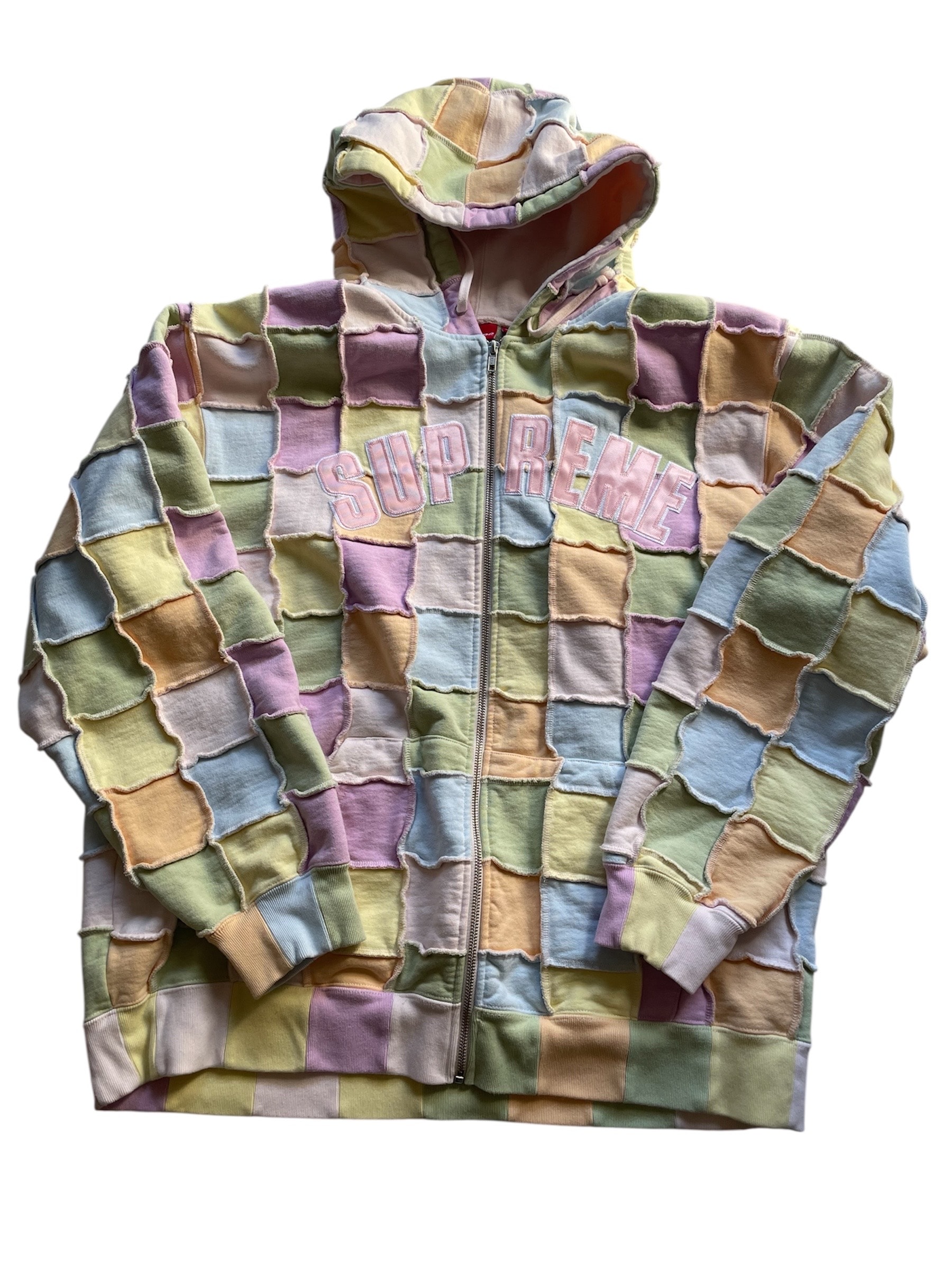 Supreme Reverse Patchwork Zip Up Hooded Sweatshirt "Multi"