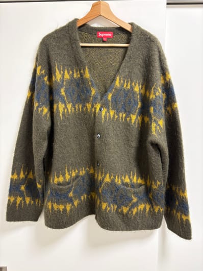 Supreme Abstract Stripe Cardigan "Olive"