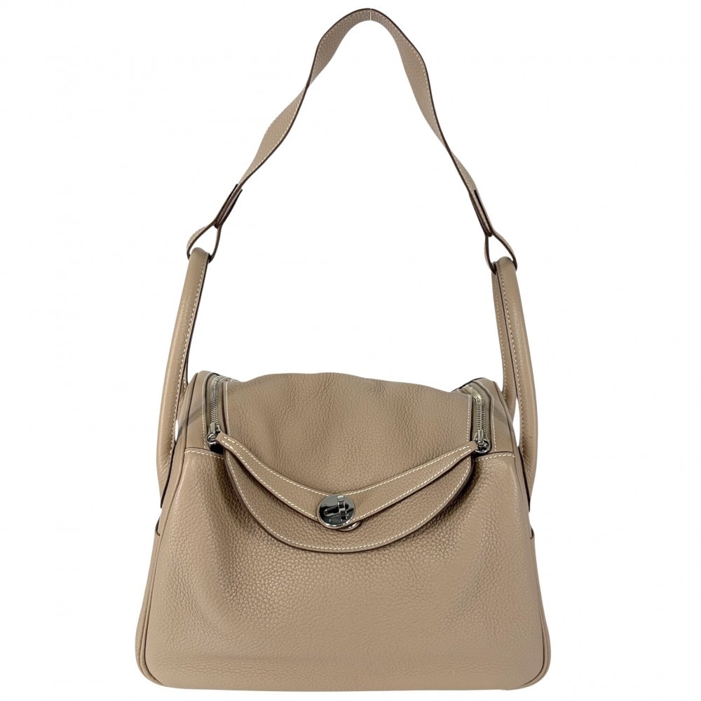 HERMES エルメス 2WAY リンディ30 ハンドバッグ ショルダーバッグ 肩掛け □Q刻印 トリヨンクレマンス    ブラウン 茶 シルバー金具 レディース 2013年【中古品】