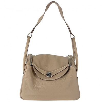 HERMES エルメス 2WAY リンディ30 ハンドバッグ ショルダーバッグ 肩掛け □Q刻印 トリヨンクレマンス ブラウン 茶 シルバー金具 レディース 2013年【中古品】