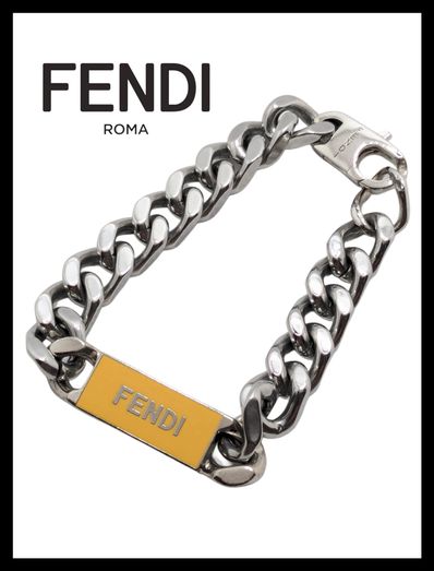 フェンディ FENDI チェーンリンクブレスレット喜平 シルバーイエロー