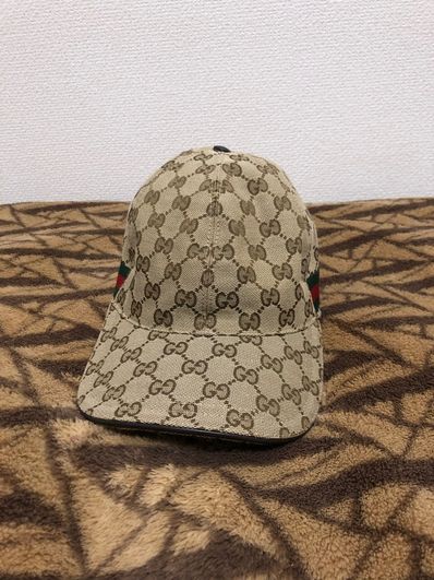 GUCCI Original GG Canvas Baseball Hat With Web "Beige/Ebony"