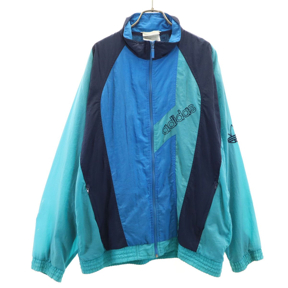 adidas アディダス 80s ヴィンテージ トレフォイルロゴ ウインドブレーカー M グリーン系