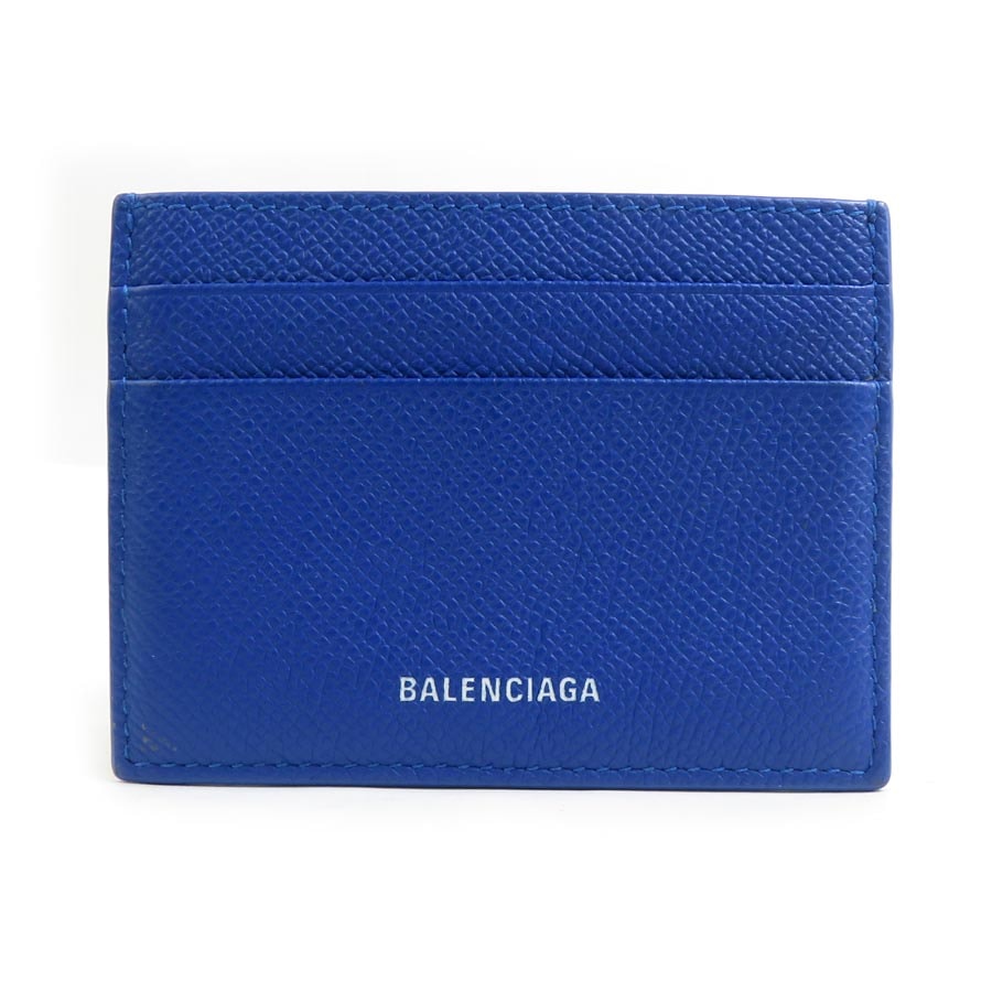 バレンシアガ BALENCIAGA カードケース レザー ブルー ユニセックス【中古】 h31689a