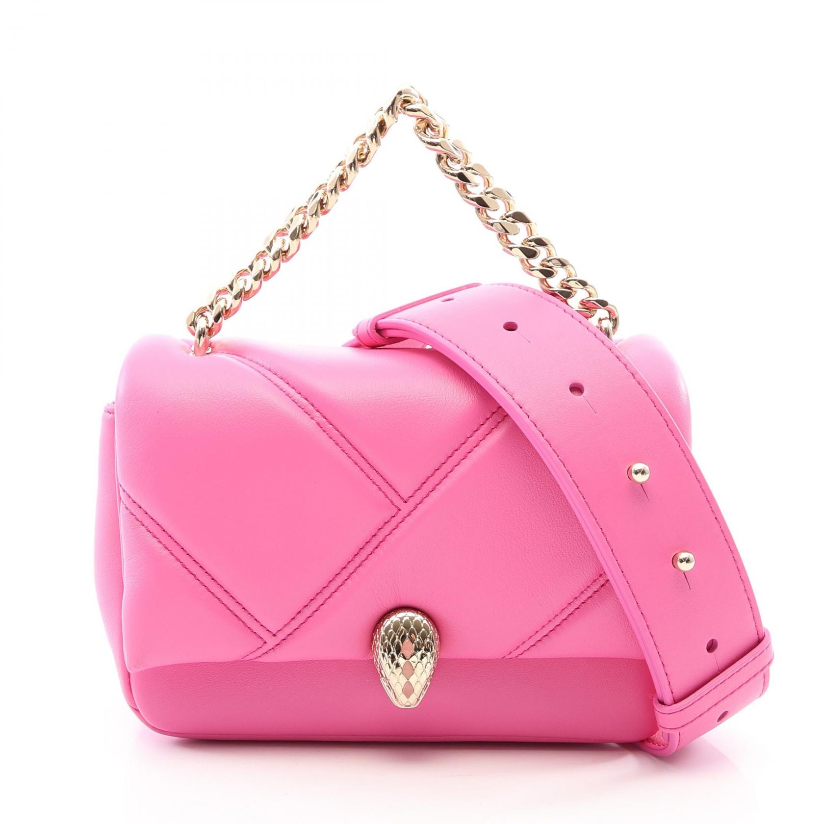 ブルガリ BVLGARI セルペンティ カボション ミニ 2WAY ハンドバッグ バッグ レザー レディース ピンク系 【中古】