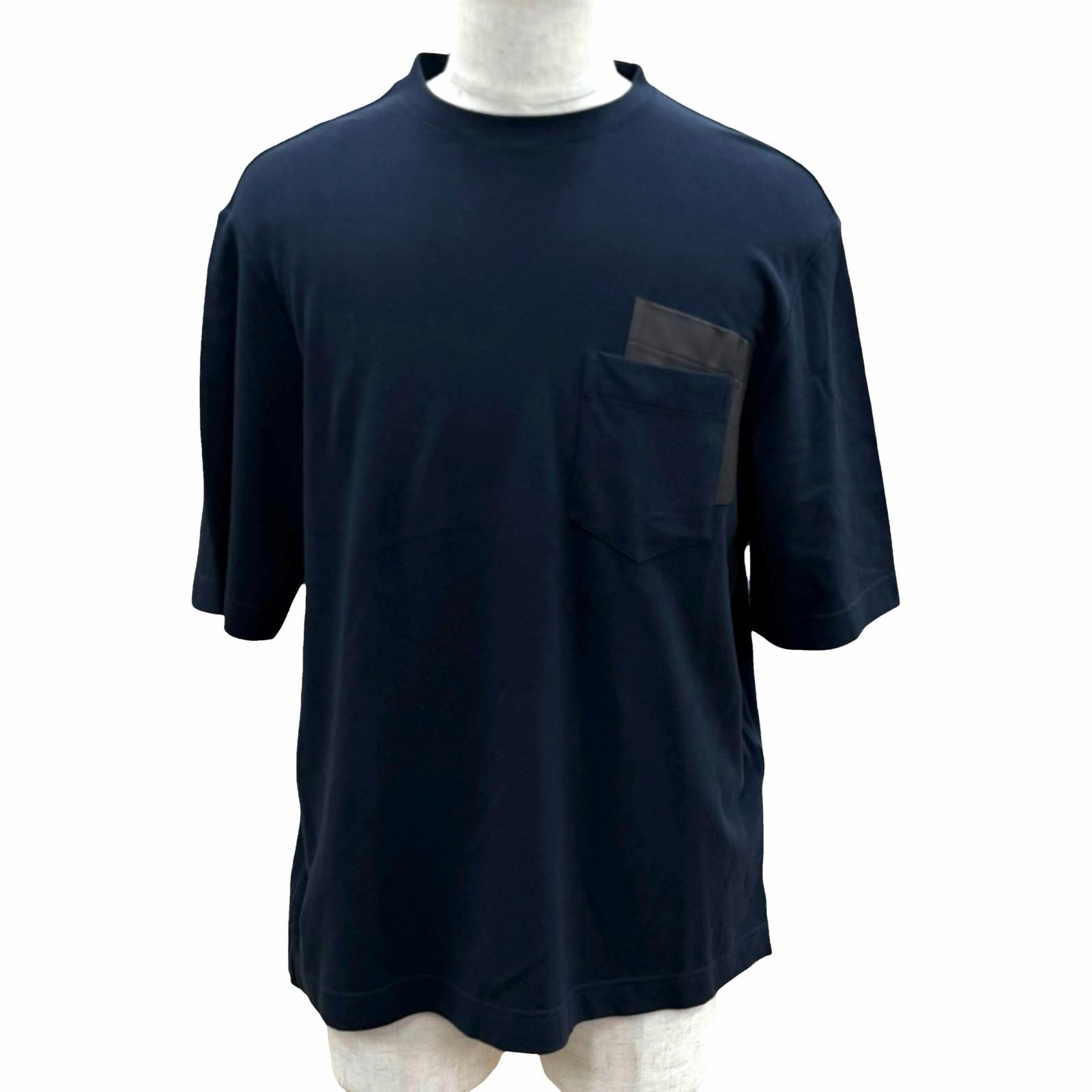 極美品 エルメス 半袖Tシャツ ネイビー メンズ M 467970HA