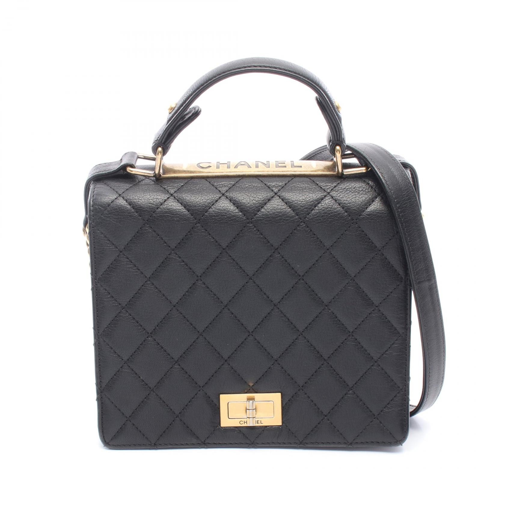 シャネル CHANEL 2.55 マトラッセ 2WAY ショルダーバッグ バッグ レザー レディース ブラック系 【中古】