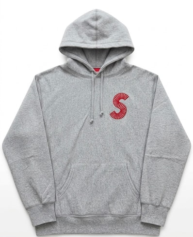 Supreme S Logo Hooded Sweatshirt "Heather Grey" (20FW)