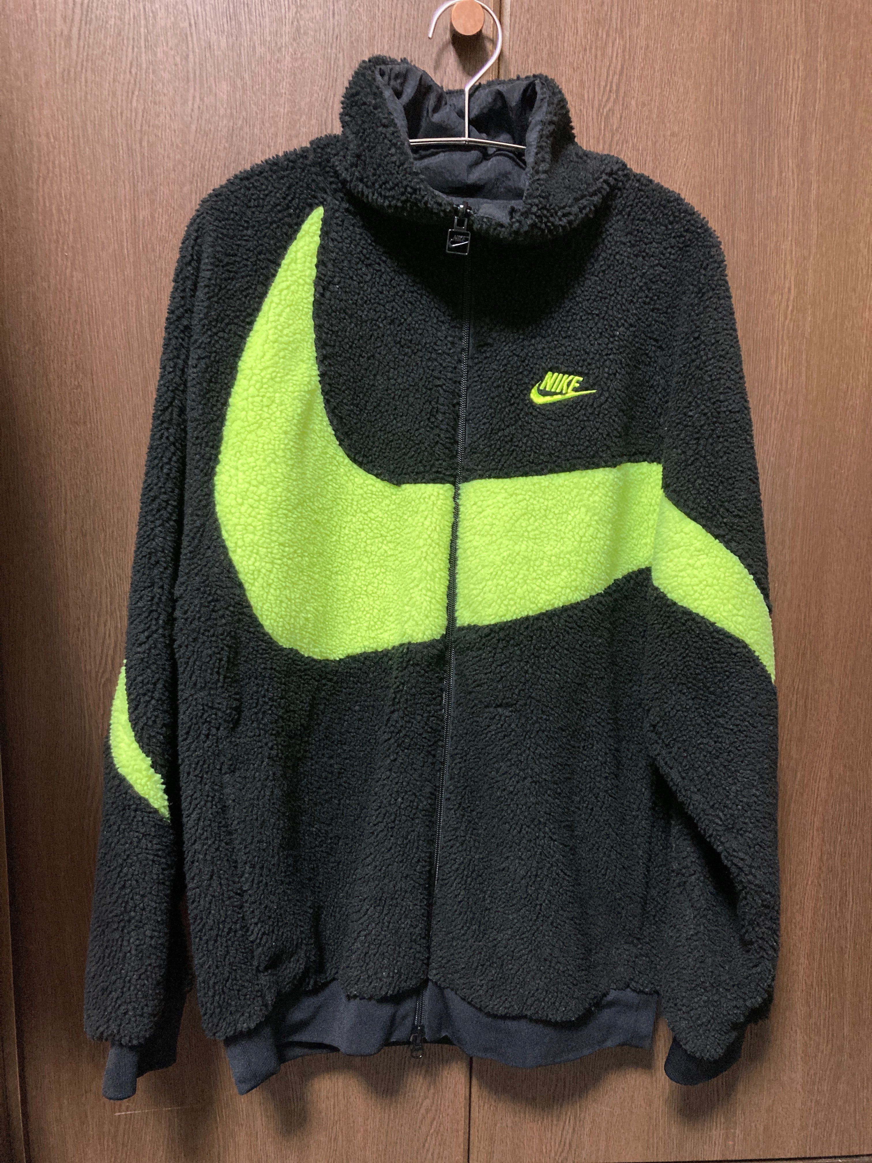 Nike Big Swoosh Reversible Boa Jacket"Black Neon"