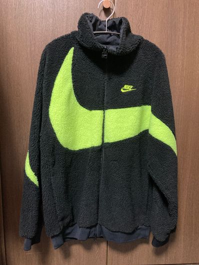 Nike Big Swoosh Reversible Boa Jacket"Black Neon"