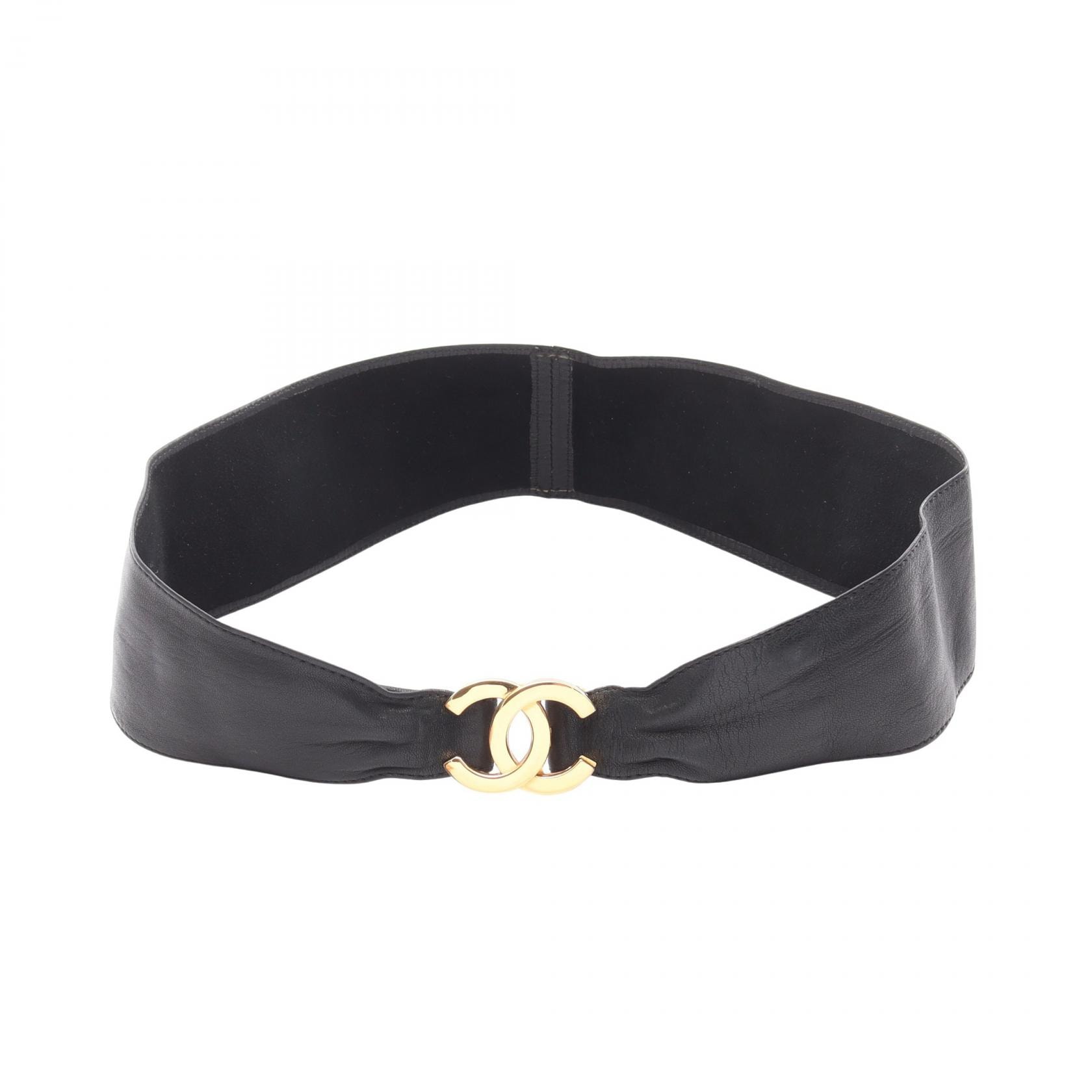 シャネル CHANEL ココマーク ベルト 衣料品 レザー レディース ブラック系 【中古】