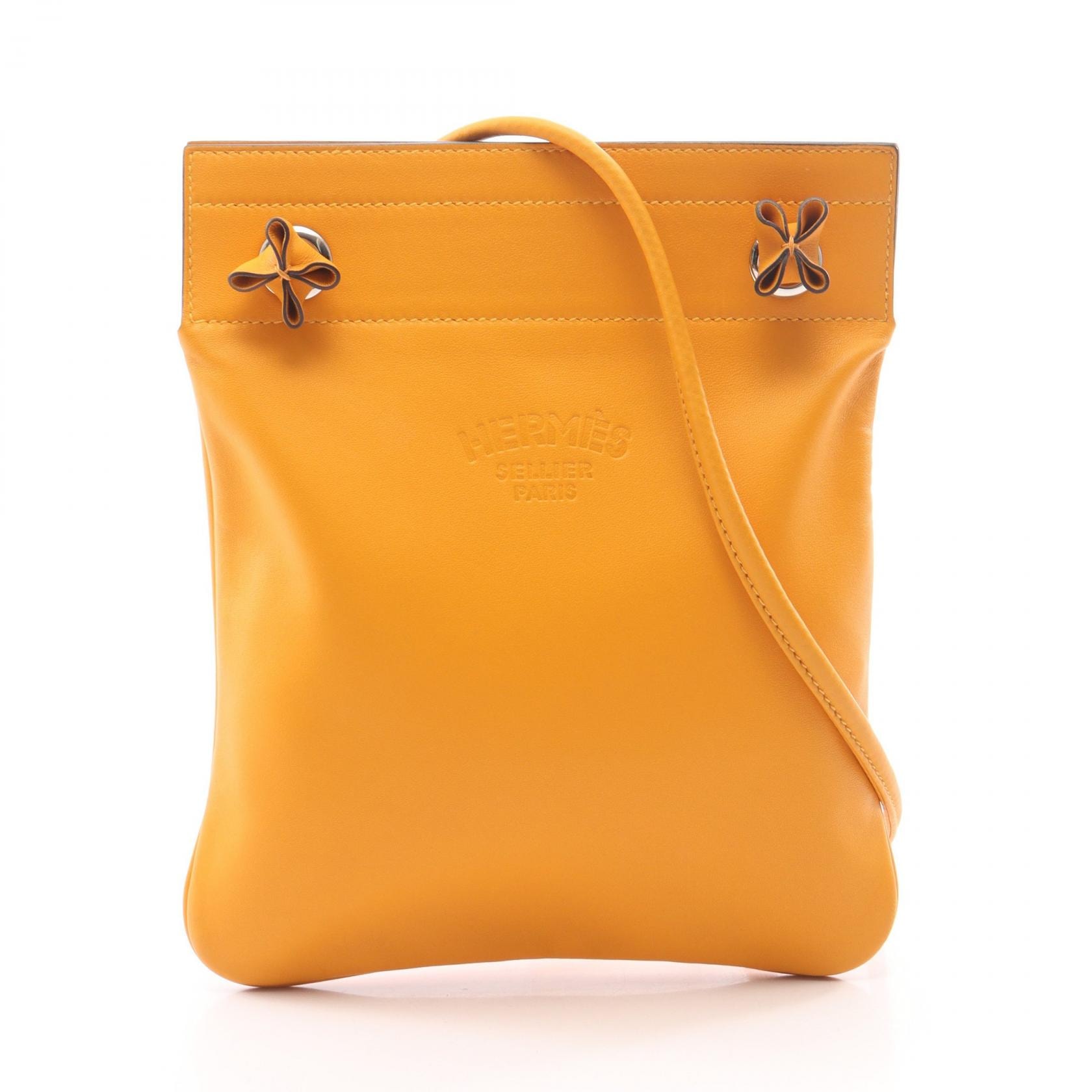 エルメス HERMES サック アリーヌ ミニ ショルダーバッグ バッグ レザー ヴォースイフト ヴォースイフト ムタード C刻印(2018年製造) レディース オレンジ系 076236CK 【中古】