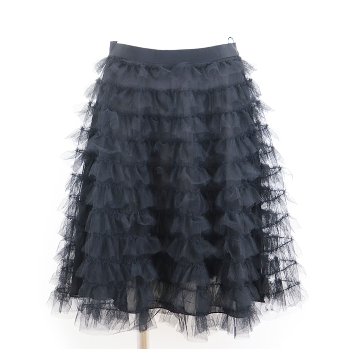 【美品】 クリスチャンディオール ティアード フリル チュール スカート スカート レディース ブラック 黒 36 Christian Dior