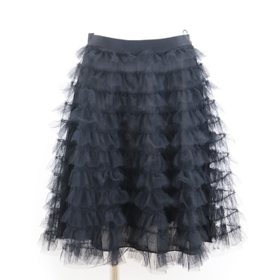 【美品】 クリスチャンディオール ティアード フリル チュール スカート スカート レディース ブラック 黒 36 Christian Dior