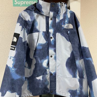 Supreme x The North Face Bleached Denim Print Mountain Jacket "Indigo"