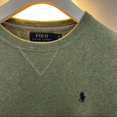 ポロラルフローレン セーター カーキ ポニー刺繍 ロゴ