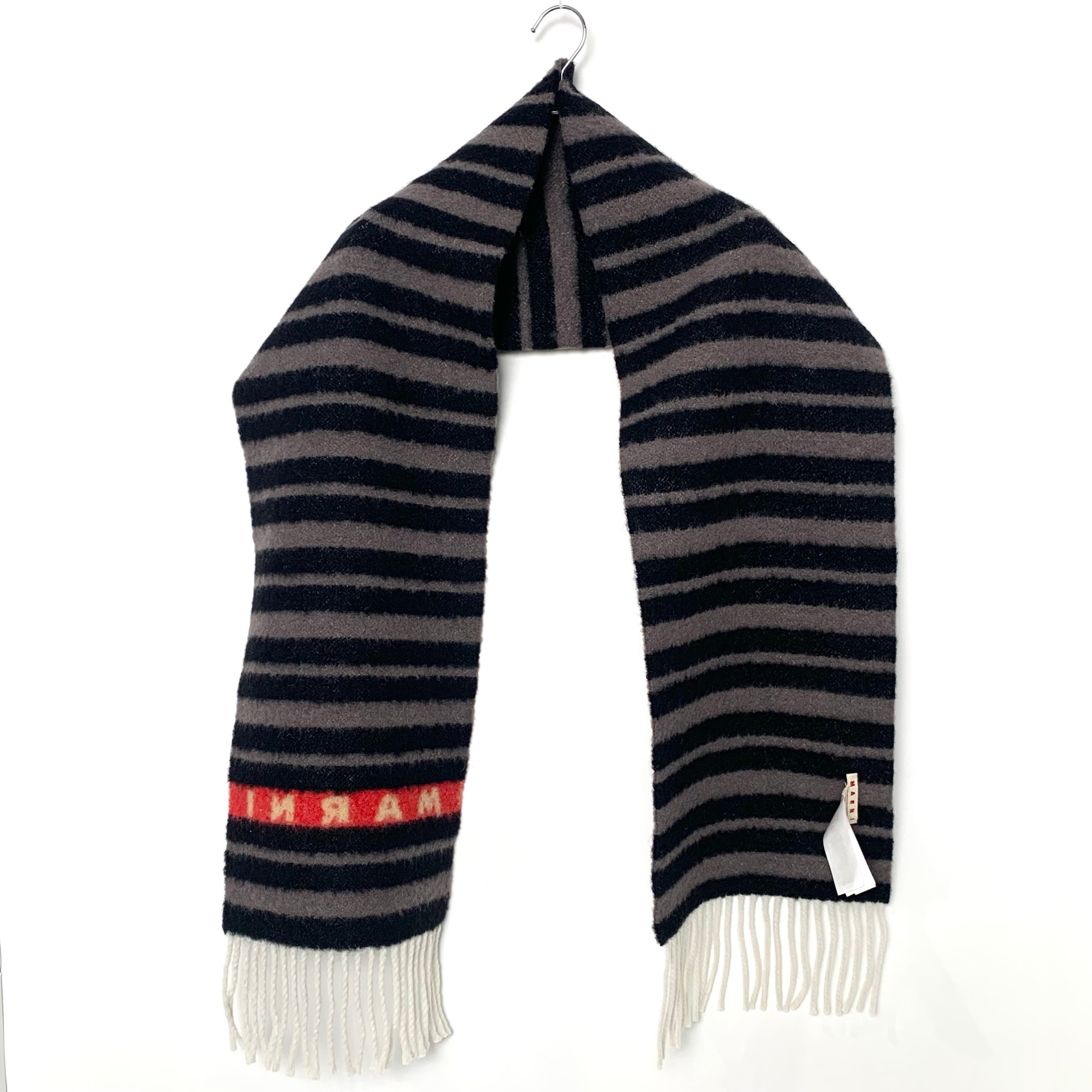 MARNI マフラー ボーダー Black
