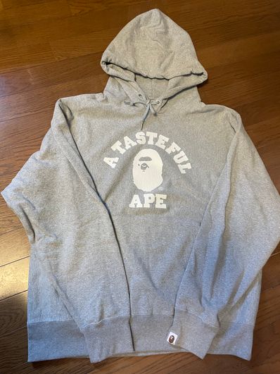 A BATHING APE X JJJJOUND RELAXED CLASSIC COLLEGE PULLOVER HOODIE "Grey"