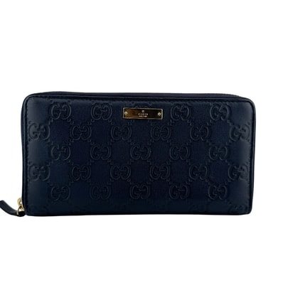 グッチ GUCCI 長財布 グッチシマ ラウンドファスナー 307980 ネイビー