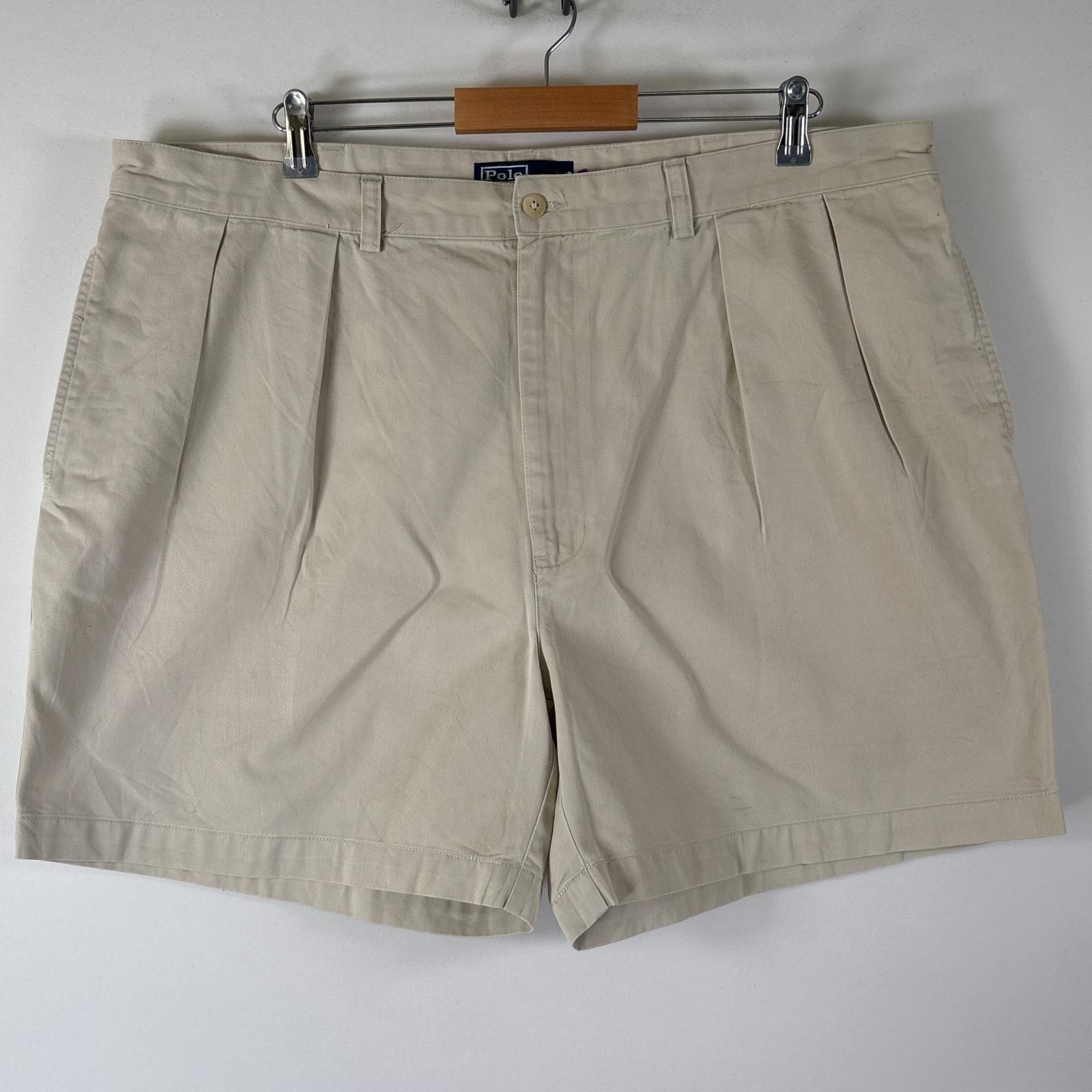 古着 ポロ・ラルフローレン POLO RALPH LAUREN ショートパンツ 半ズボン ポロチノ ワンポイント ハーフパンツ 大きいサイズ ライトベージュ メンズ